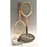 2x c1960s Dunlop ‘Maxply’ Wooden Tennis Rackets both appear in original condition with regular