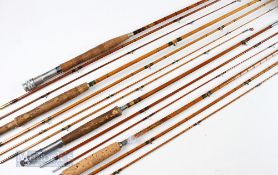 4x Various Rods – Peter Ros? split cane 9ft 6in 3 piece, spare tip 10” short, Horrocks Ibbotson, New