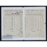 1922 Abe Mitchell and Arthur Havers player’s score cards (2) – played at Kings Norton Golf Club to