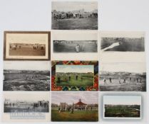 Selection of 10x Carnoustie Golf Postcards with 1906, 1907 postmarks featuring At the Tee, Pavilion,