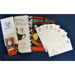 Collection of 2012 Official Ryder Cup Menus and Other related items of merchandise (7) – Welcome