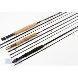 3x Fly Rods – 2 Shakespeare carbon rods, Expedition 3 meter 4 piece, line 6/8# and Cosmos 6ft 6in