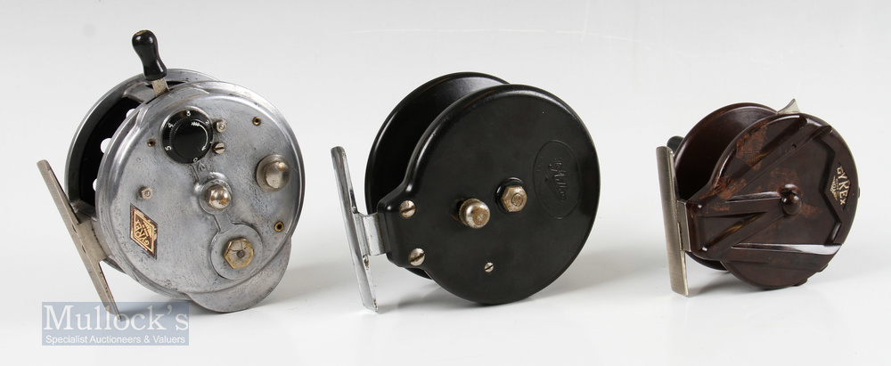 Milward Gyrex 4” alloy Silex type casting reel rim brake and over run controls, line brake - Image 2 of 2