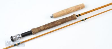 Fosters, Ashbourne “The Acme” Split Cane Fly Rod 9ft 6in 2 piece with butt extension, red agate butt
