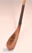 Replica of the very early Troon longnose golf clubs – fitted with ash shaft and thick underlisting