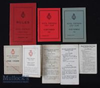 Royal Portrush Golf Club 1952 and 1953 Fixtures booklets together with Royal Portrush 1958 Rule