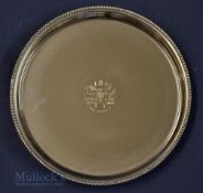 2001 Ryder Cup silver plated small waiter tray – engraved to the centre with Ryder Cup logo and