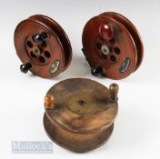 2x Sea Reels – The Sea Real, made in England 9” mahogany spool with twin handles and another similar