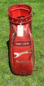 Bobby Locke (4x Open Golf Champion) Slazenger Tour Golf Bag – full size red tournament golf bag with