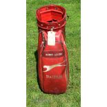 Bobby Locke (4x Open Golf Champion) Slazenger Tour Golf Bag – full size red tournament golf bag with