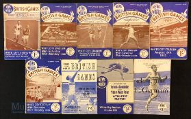 Selection of 1950s ‘News of the World British Games’ Athletics Programmes features 52, 54, 55, 56,