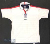 2003/05 England International Home football shirt size large, in white and red, Umbro, short sleeve