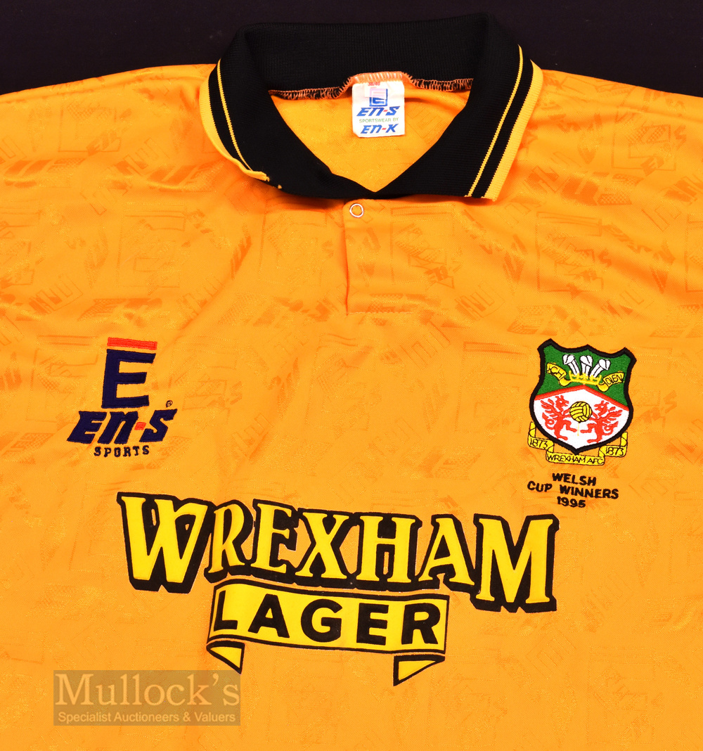 1994/95 Wrexham Away football shirt size 38-40” in gold, E.N.S, short sleeve with football league - Image 2 of 2