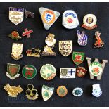 Collection of 26x National football teams enamel badges England, Wales and Ireland 1970s to 2020s to