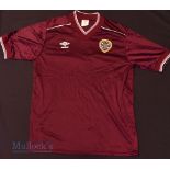 1983/86 Heart of Midlothian Home football shirt size 42/44”, Umbro, made in UK, in purple, short