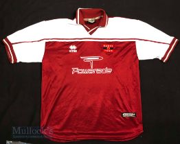 2003/04 Barry Town United Away/Euro football shirt size XXL, short sleeve, Errea, maroon and white