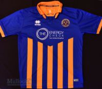 2017/18 Shrewsbury Town Home football shirt size large, blue and gold, Errea, short sleeve