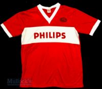 1983/84 PSV Eindhoven Home football shirt size large, Stiloprint, made in Holland, red and white,