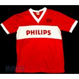 1983/84 PSV Eindhoven Home football shirt size large, Stiloprint, made in Holland, red and white,