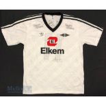 1989/90 Rosenbourg Home football shirt size 6, made in UK, Adidas, in white, No 11 to reverse, short