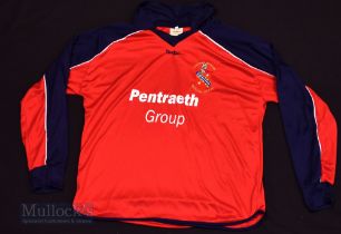 2002/03 Bangor City FC Away football shirt size L, in red, Teejac, long sleeve