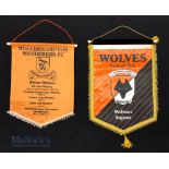 1977-1980 Wolverhampton Wanders Wolves Pennants (2). A 1977 Wolves Cup Honours Pennant 29cm x 38cm