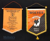 1977-1980 Wolverhampton Wanders Wolves Pennants (2). A 1977 Wolves Cup Honours Pennant 29cm x 38cm