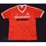 1982/83 Manchester United Home football shirt size large, red, Adidas, short sleeve