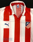 1987/88 Athletico Madrid Home football shirt size 5, (adult), Puma, made in Spain, in red and white,