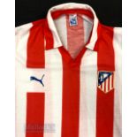 1987/88 Athletico Madrid Home football shirt size 5, (adult), Puma, made in Spain, in red and white,