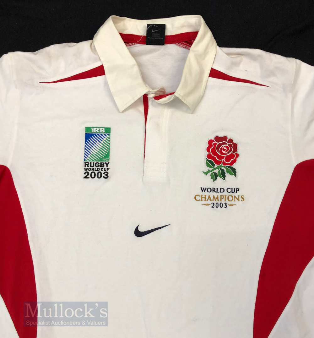 2003 Rugby World Cup England Rugby shirt in white, size XL, Nike, long sleeve - Image 2 of 2