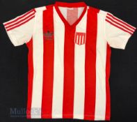 1980/90s Estudiantes Home football shirt size 40”, Adidas, in red and white, short sleeve, badge