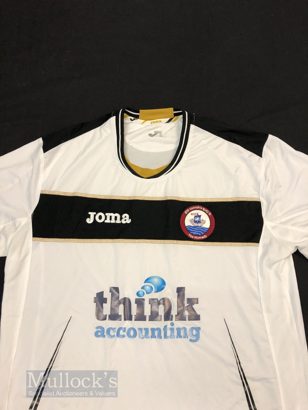 Connah’s Quay ‘The Nomads’ Away football shirt size XL, in white and black, Joma, short sleeve - Image 2 of 2