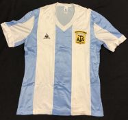 1978/80 Argentina Home International football shirt size 4/5 Mens, Le Coq Sportif, ‘Campeon Del