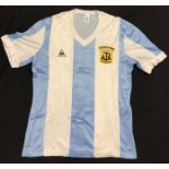 1978/80 Argentina Home International football shirt size 4/5 Mens, Le Coq Sportif, ‘Campeon Del