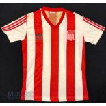 1980/90s Estudiantes Home football shirt size 42”, Adidas, in red and white, short sleeve, badge