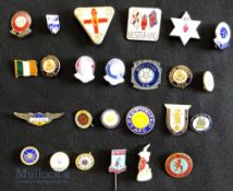 Collection of 25x Enamel Club Football Badges Scottish teams, Ulster, Leeds and Aston Villa (One