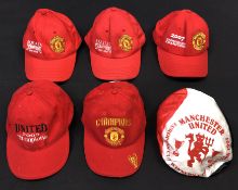6x Manchester United Baseball caps / peaked Caps - European Cup Winners 1991, United Champions 2003,