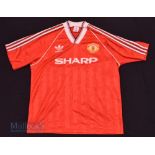 1988/90 Manchester United Home football shirt size XL, in red, Adidas, short sleeve