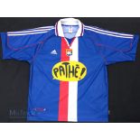 2000/01 Olympique Lyonnais Away/Third football shirt size XL, Adidas, made in UK, in blue,