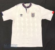 1987/89 England International Home football shirt size 42”, in white, Umbro, short sleeve
