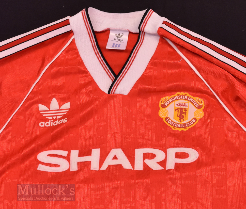 1988/90 Manchester United Home football shirt size XL, in red, Adidas, short sleeve - Image 2 of 2