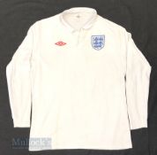 2009/10 England International Home football shirt size 44”, in white, Umbro, long sleeve