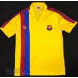 1982/85 FC Barcelona Away football shirt size ‘XG’ (Adult), made in Spain, in yellow, short