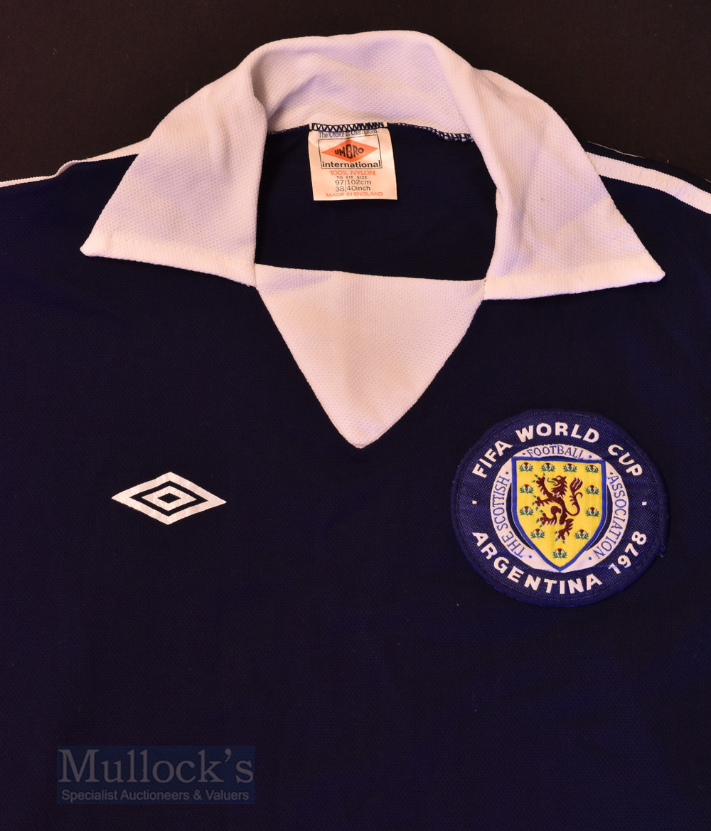 1978 Scotland FIFA World Cup Argentina Home football shirt size 38/40”, in blue and white, Umbro, - Image 2 of 2