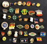 Collection of 44x European and World Football teams Stadiums Enamel and Metal Badges, to include