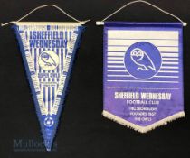 1980s Sheffield Wednesday Pennants (2) A Super Owls Promoted Division 1 1983-84, 26 cm x 48 cm,