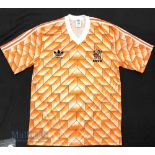 c1988 Netherlands International football shirt size XL, Adidas, in Orange, made in Ireland, short