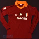 1982/83 AS Roma Home football shirt no size, label has 5 Acrilico, Patrick, AS Roma Spa badge and