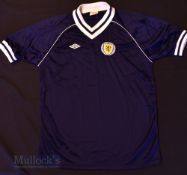 1982/85 Scotland International Home football shirt size 38/40”, in blue and white, Umbro, short